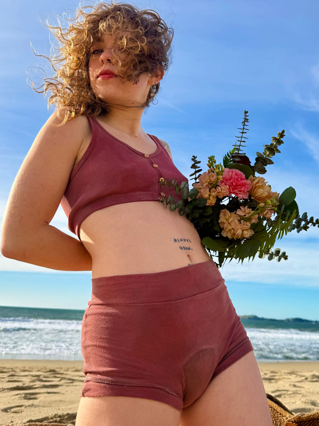 Medicinal Hand-Dyed Organic Cotton Period Underwear ~ Madder