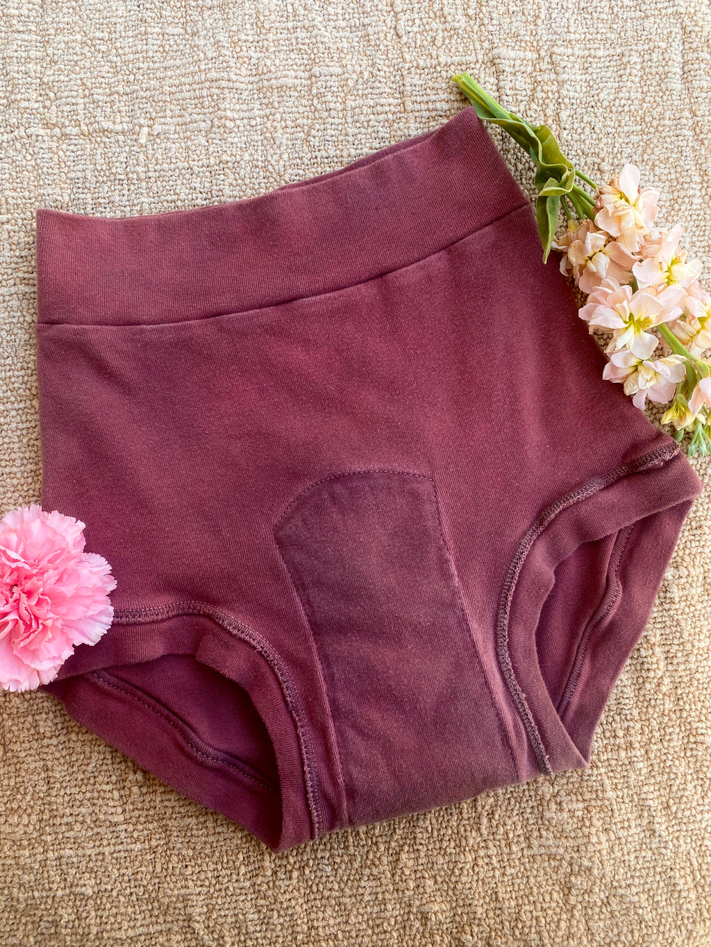 Medicinal Hand-Dyed Organic Cotton Period Underwear ~ Madder