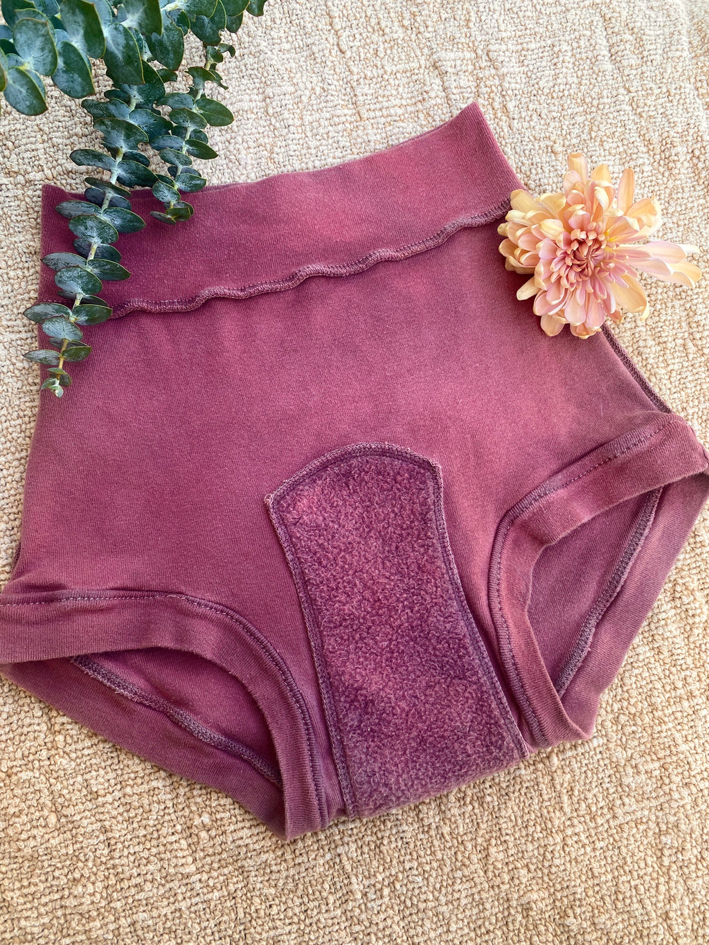 Medicinal Hand-Dyed Organic Cotton Period Underwear ~ Madder