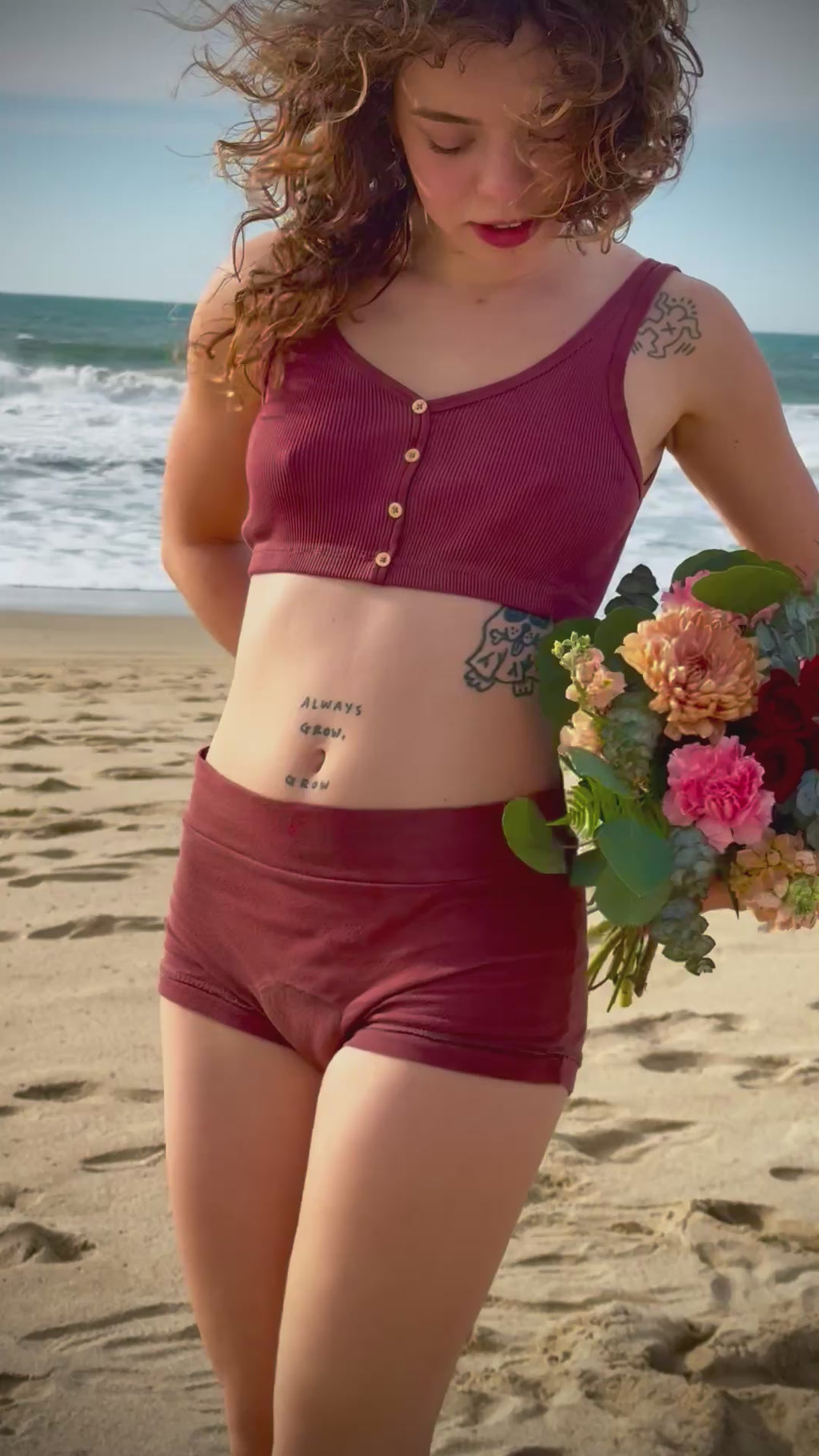 Medicinal Hand-Dyed Organic Cotton Period Underwear ~ Madder